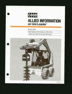 Case Lowe Hydraulic Auger Brochure 1818  1825 Uni Loader