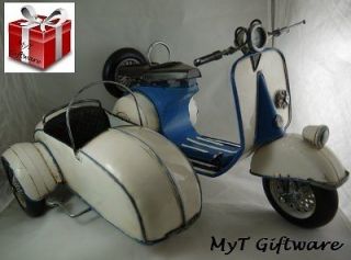 Metal Art Tin Plate Model Scooter and Sidecar