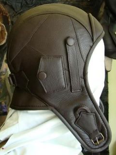 Genuine leather handmade pilot aviator cap lined beanie all sizes US 7