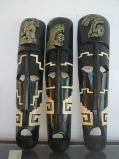 Jaguar Timecarrier Warrior 21x5 inch wood mayan aztec masks wood fedex