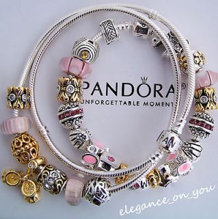Authentic Pandora Bracelet and Necklace Set Mother and Baby Theme