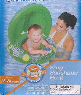 Baby BOYS Frog Sunshade Boat Infant Swim Pool Float Raft Seat w Canopy