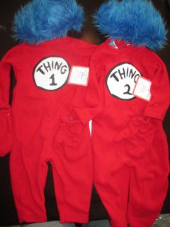 Barn Kids Thing 1 & 2 baby costumes 12 24 months 12 24 Halloween