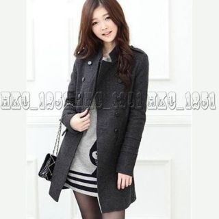 Double Breasted Button Winter Autumn Women Lady Trench Coat Jacket New