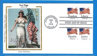 4629 32 Four Flags Patriotic Slogan Coil Pairs Avery Dennison Cover