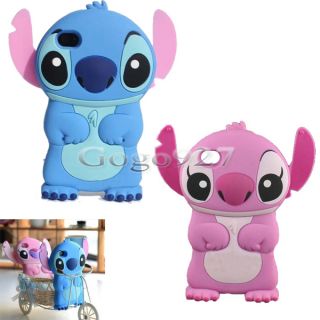 Disney Stitch 3D Hard Case Cover For iPhone 4 4G 4S Movable Ear Blue