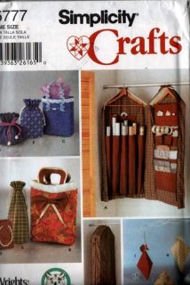 Pattern Simplicity 5777 Gift Wrap Organizer Accessories Bags Boxes UC