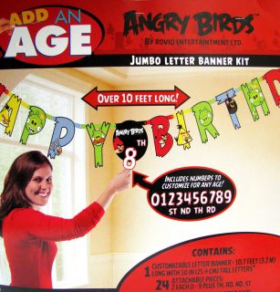 JUMBO ANGRY BIRDS JUMBO LETTER BANNER KIT Custom AGE ~ Birthday Party