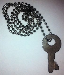 Antique Yale & Towne KEY on a Necklace 3.2 ball chain 24 #K 5 old