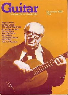 GUITAR MAGAZINE Dec 1972 Barney Kessel Gibson SG Series Segovia