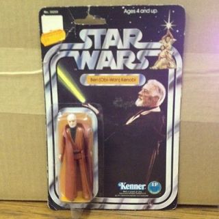 Obi Wan) Kenobi MOC White Hair Carded Vintage Kenner Star Wars 12 Back