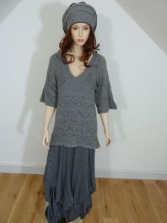 Barbara Speer lagenlook dove grey fine knitted A line layering tunic