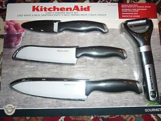 Kitchenaid Chefs Ceramic Knife 4 Set 6,Santoku 5,Paring 3
