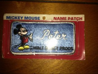 Vintage Walt Disney Productions Disneyworld Mickey Mouse Name Patch