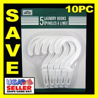 10 Laundry Hooks Clothes Pins Hanging Clips Plastic Hanger Home Travel