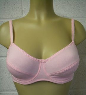 COTTON RICH UNPADDED UNDER WIRED BRA PLAIN OR PATTERNED 36 38 40 B C