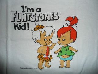 Vintage Flintstones Kid 1993 Hanna Barbera 50/50 T shirt Sz XL White