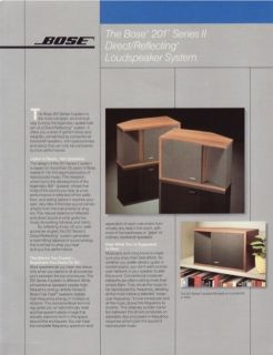 Bose 201 Series II Loudspeaker System Brochure