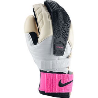 Nike GK Confidence Soccer Goalkeeper Glove White/Pink/Bla ck NEW COLOR
