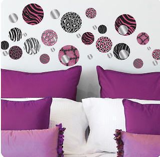 ANIMAL PRINTS POLKA DOTS CIRCLES wall stickers with light weight