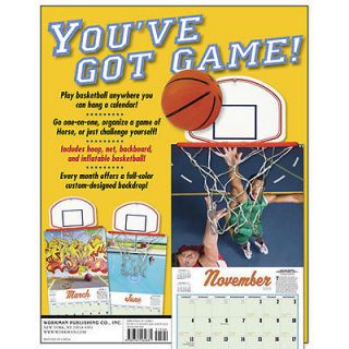 2012 Wall Calendar WITH Hoop, net, backboard, & inflatable basketball