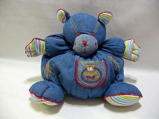 Gagou Tagou Teddy Bear Blue Jean 11 Plush Stuffed Animal Toy Sewn