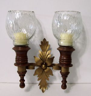 VINTAGE DOUBLE LIGHT CANDLE POWERED WALL SCONCE
