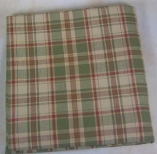 Country Rustic Red Tan Brown Sage Plaid Cloth Shower Curtain 72x72