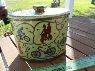 VINTAGE BARET WARE TIN VICTORIAN BICYCLE BUILT FOR TWO ART GRACE MADE