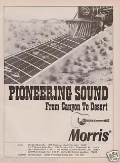 1976 MORRIS FROM CANYON TO DESERT GUITAR PRINT AD