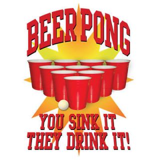 Funny Beer Pong T Shirt You Sink It They Drink It Red Solo Cup Tee