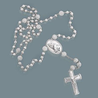 14K Gold Diamond Rosary Bead Necklace 8.14ct