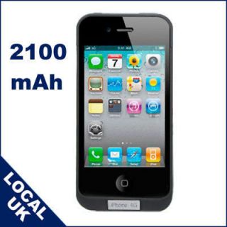 2100mAh EXTERNAL POWER PACK BACKUP BATTERY CHARGER CASE For i Phone 4G