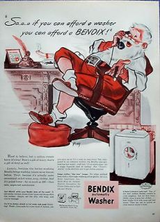 1947 Bendix Washer Santa Claus Leaning Desk Chair Telephone Can Afford