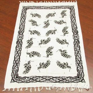 INDIAN WHITE TURTLE BEDSPREAD TAPESTRY THROW BEACH Cotton Wall Hanging