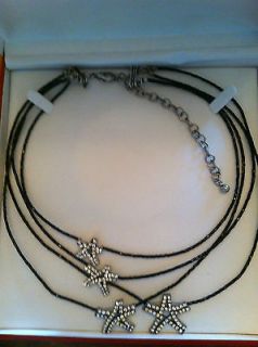 Chicos Multi Strand beaded necklace w/CZ stars (4)