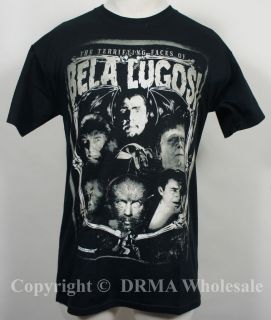 Universal BELA LUGOSI Faces White Zombie Dracula T Shirt S M L XL XXL