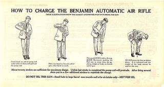 BENJAMIN AIR RIFLE # 600 Original 1930s INSTRUCTION MANUAL Paperwork