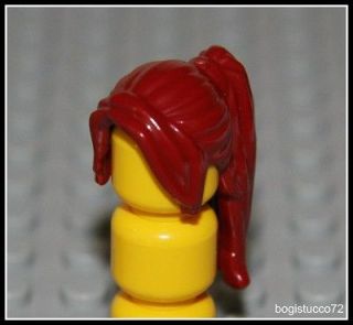 Lego City x1 Dark Red Long Hair Ponytail ★ Side Bangs Batman Girl