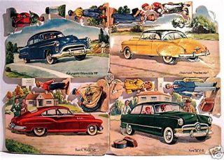 1950 Cars/ Embossed German Diecut Scrap/Old Store Stock