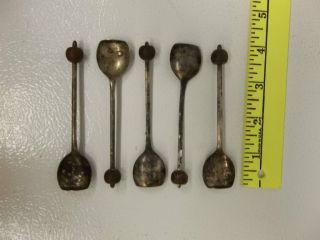 Antique Sheffield Bent Tip EPNS 4 Silver Jelly Jam or Suger Spoons