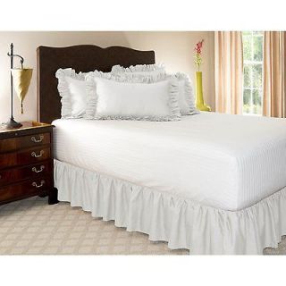 Three Piece Set Includes One Queen Ruffled Bed Skirt & Two Standard
