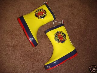 Fire Chief yellow Rain Boots Rainboots 6 7 girl boy Youth kids New
