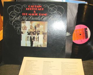 Captain Beefheart Lick My Decals Off Baby LP straight w/insert pink