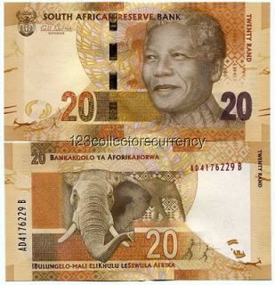 Africa R20 note Featuring NELSON MANDELA 2012 BANKNOTE Money   UNC