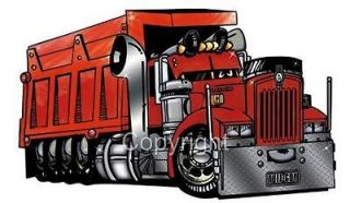 Dump Truck Hauler Big Rig Cartoon T Shirt #9066