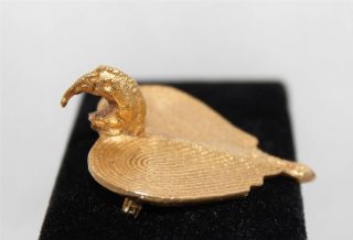 Vintage Alva Museum Replicas Gold Tone Bird Heart Pin