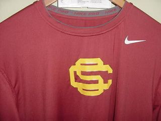 USC TROJANS Football Authentic Nike Fit Dry Mens L/S Polo Shirt