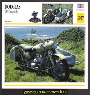 1957 DOUGLAS 350 Dragonfly Sidecar Bike MOTORCYCLE CARD