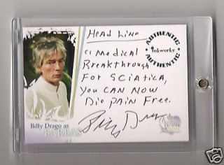 RAZOR INK ARCHIVES. BILLY DRAGO AUTOGRAPH WITH CAPTION.